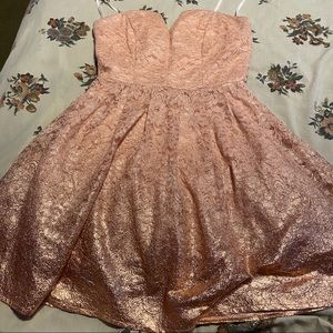 Light pink with rose gold shimmer short dress